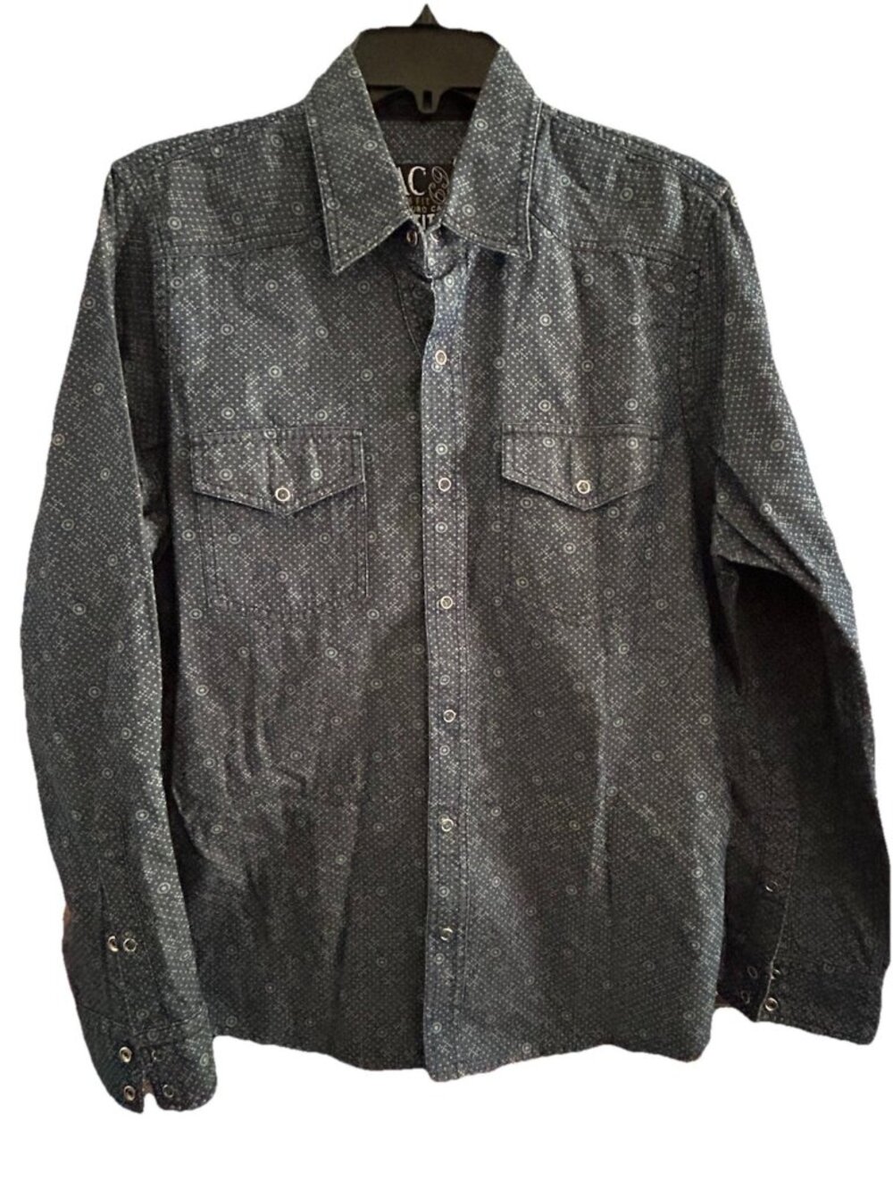 Actitud AC 69 Slim Fit Arturo Calle Snap Down Shirt Men’s XL Long  Sleeve Blue